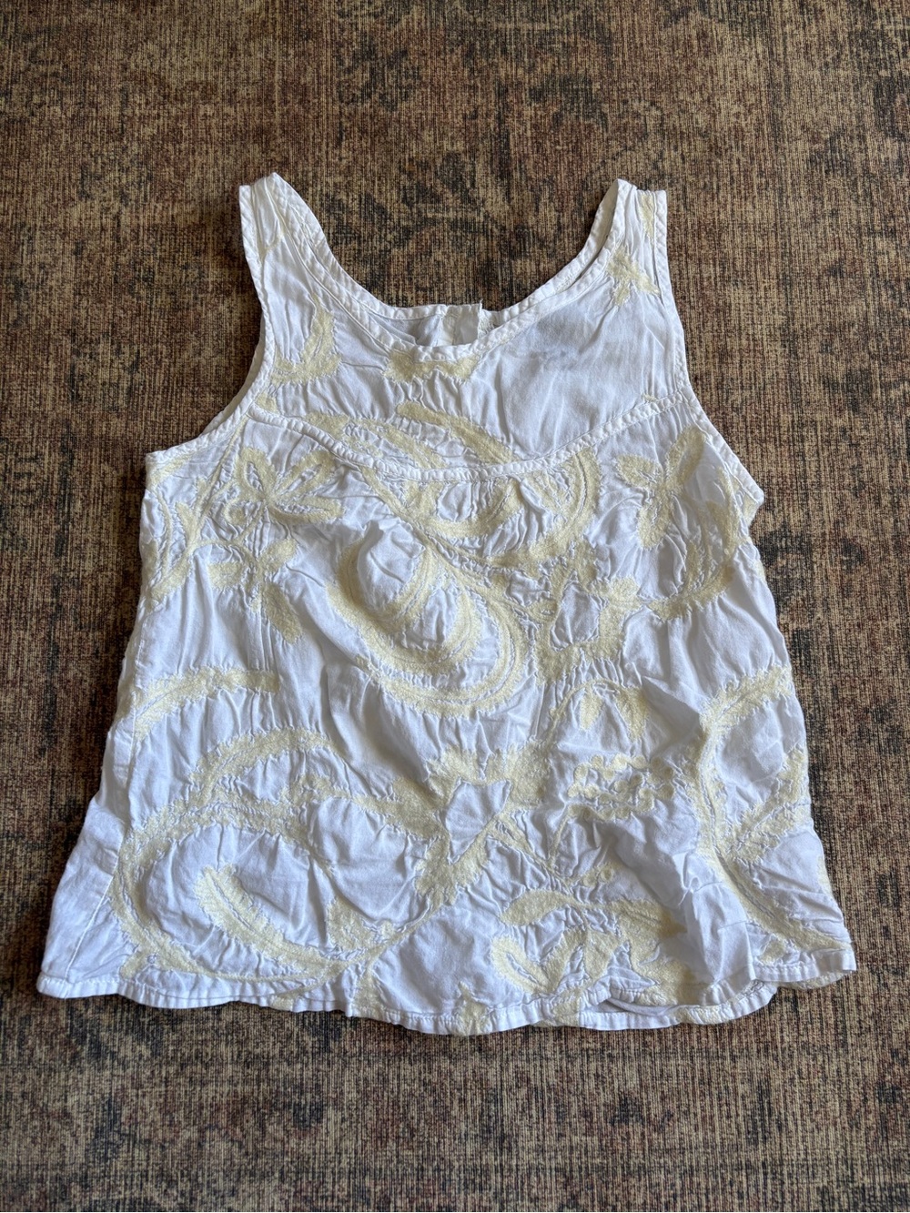 Gap White Embroidered Sleeveless Blouse Top Size XS
